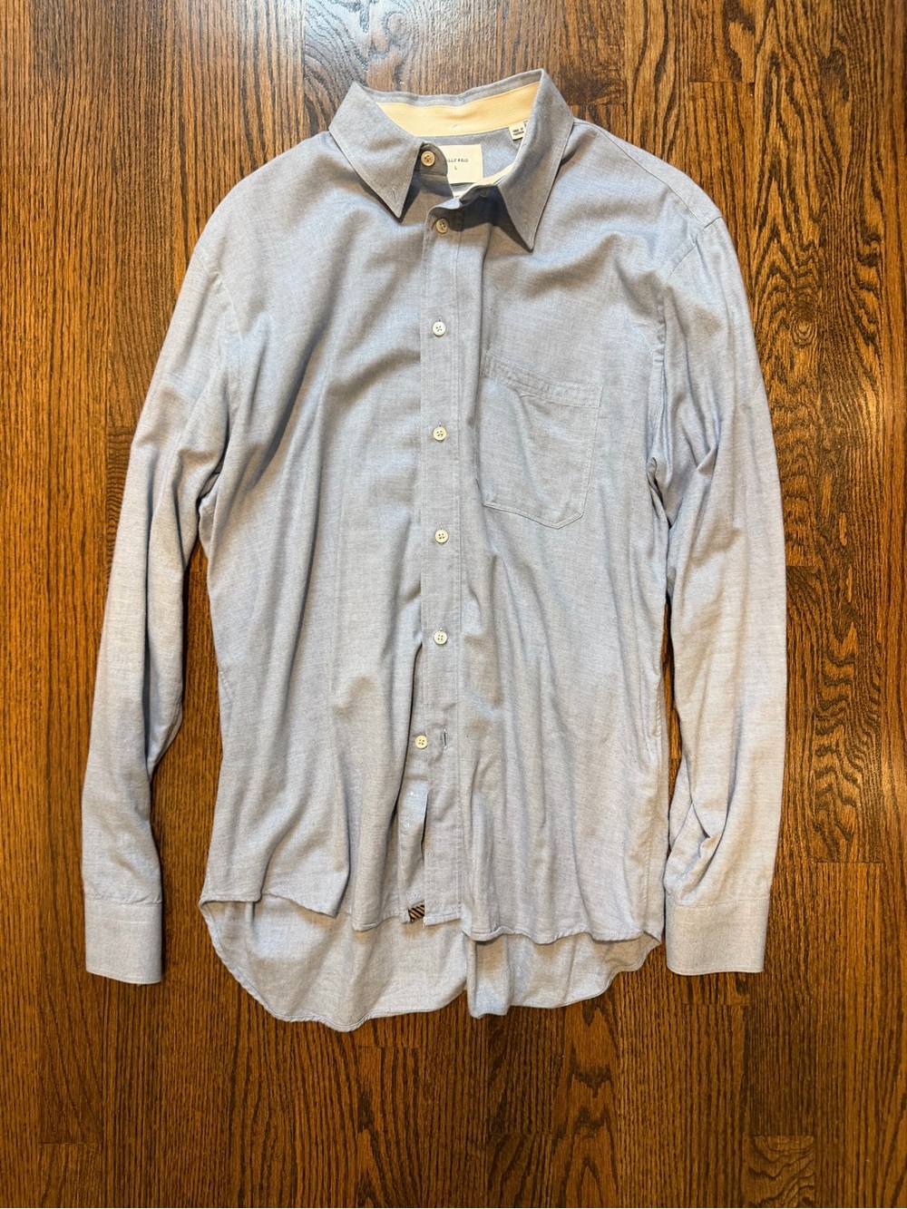 Billy Reid Blue Button Front Shirt Large Standard Fit Portugal